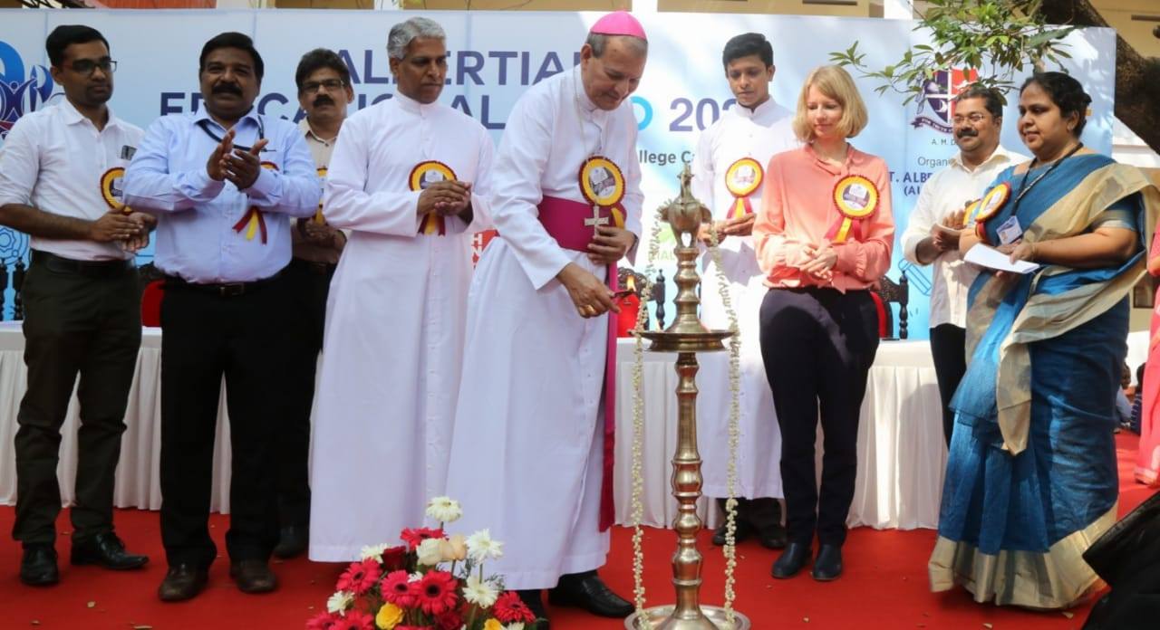 His Grace The Most Rev. Dr. Joseph Kalathiparambil, Metropolitan Archbishop of Verapoly inaugurated the Albertian Educational Expo 2020