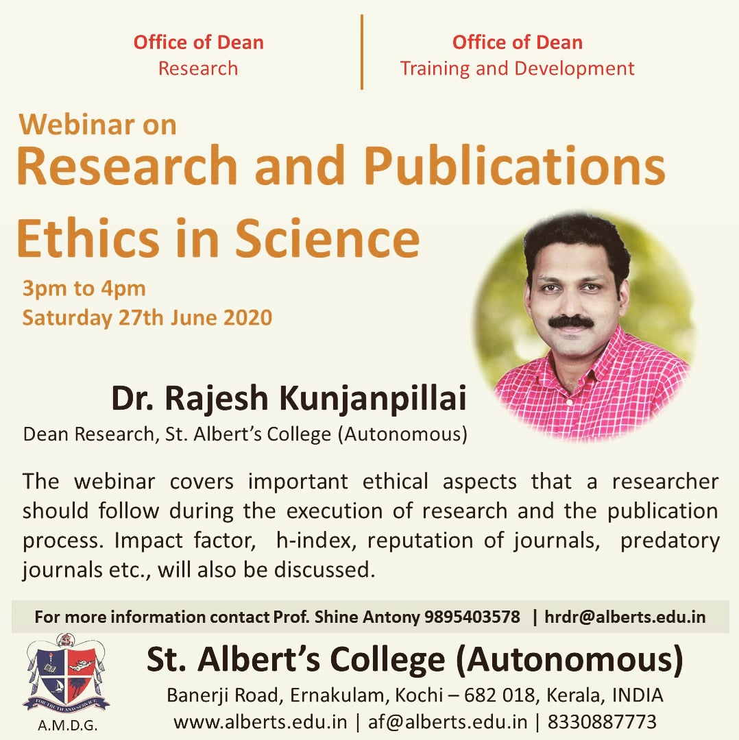 Webinar on Research and Publications Ethics in Science