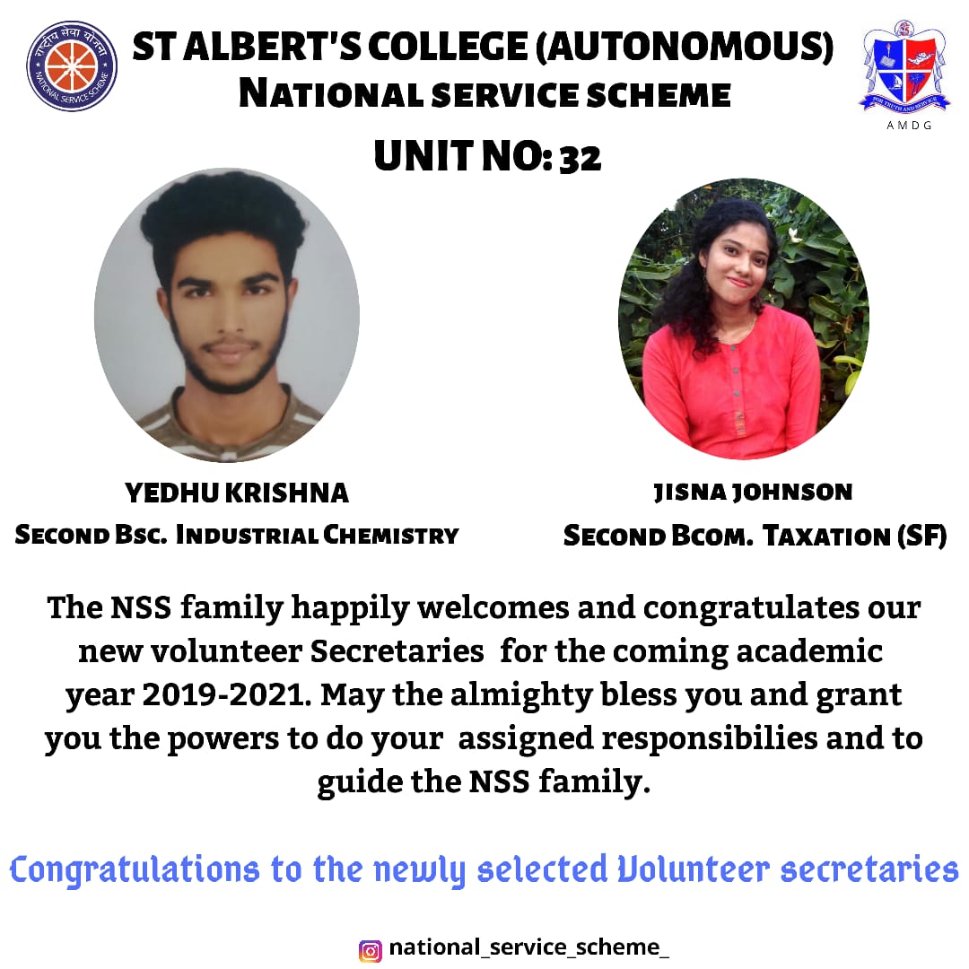 New NSS Voluteer Secretaries 2019-’21