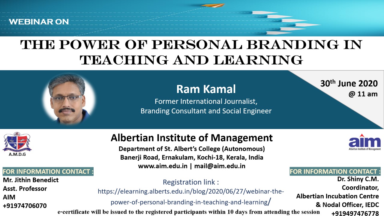 Webinar  on The Power of Personal Branding in Teaching and Learning