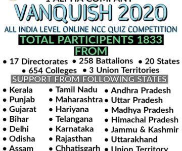 NCC – Vanquish 2020 – All India Online NCC Quiz