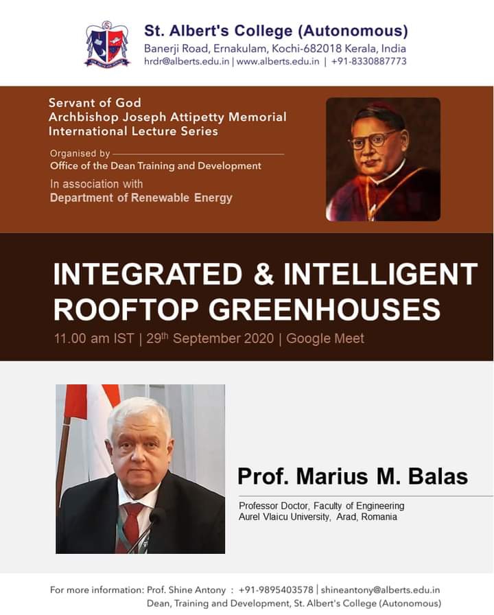 *SG. Archbishop Joseph Attipetty Memorial International Lecture Series* on *Integrated and Intelligent Rooftop Greenhouses*