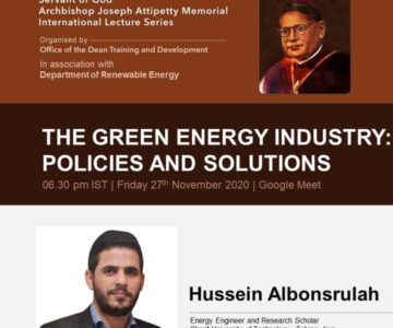 *Servant of God Archbishop Joseph Attipetty Memorial International Lecture Series*  on *The Green Energy Industry: Policies and Solutions*