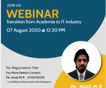 CS – Webinar on Transition from Academia to Industry.