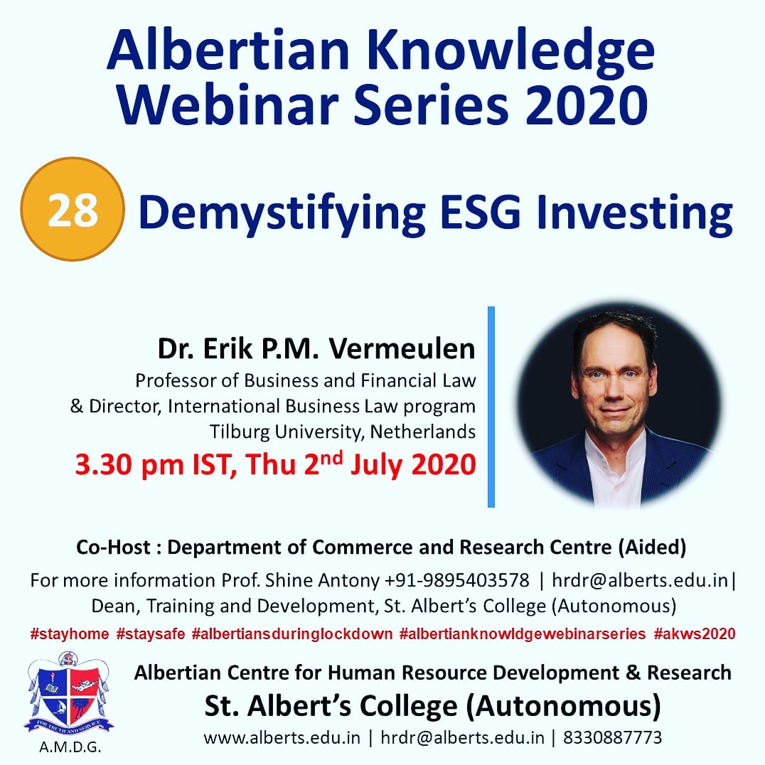 Albertian Knowledge Webinar Series 2020 – Demystifying ESG Investing