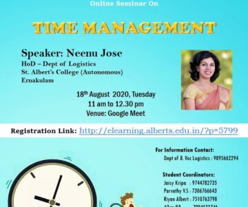 Logistics – Webinar on Time Management.