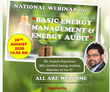 Renewable – National Webinar on Basic Energy Management & Energy Audit.