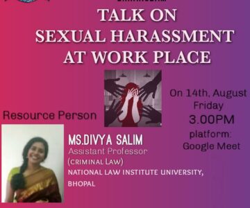 Webinar on Sexual Harassment at Work Place