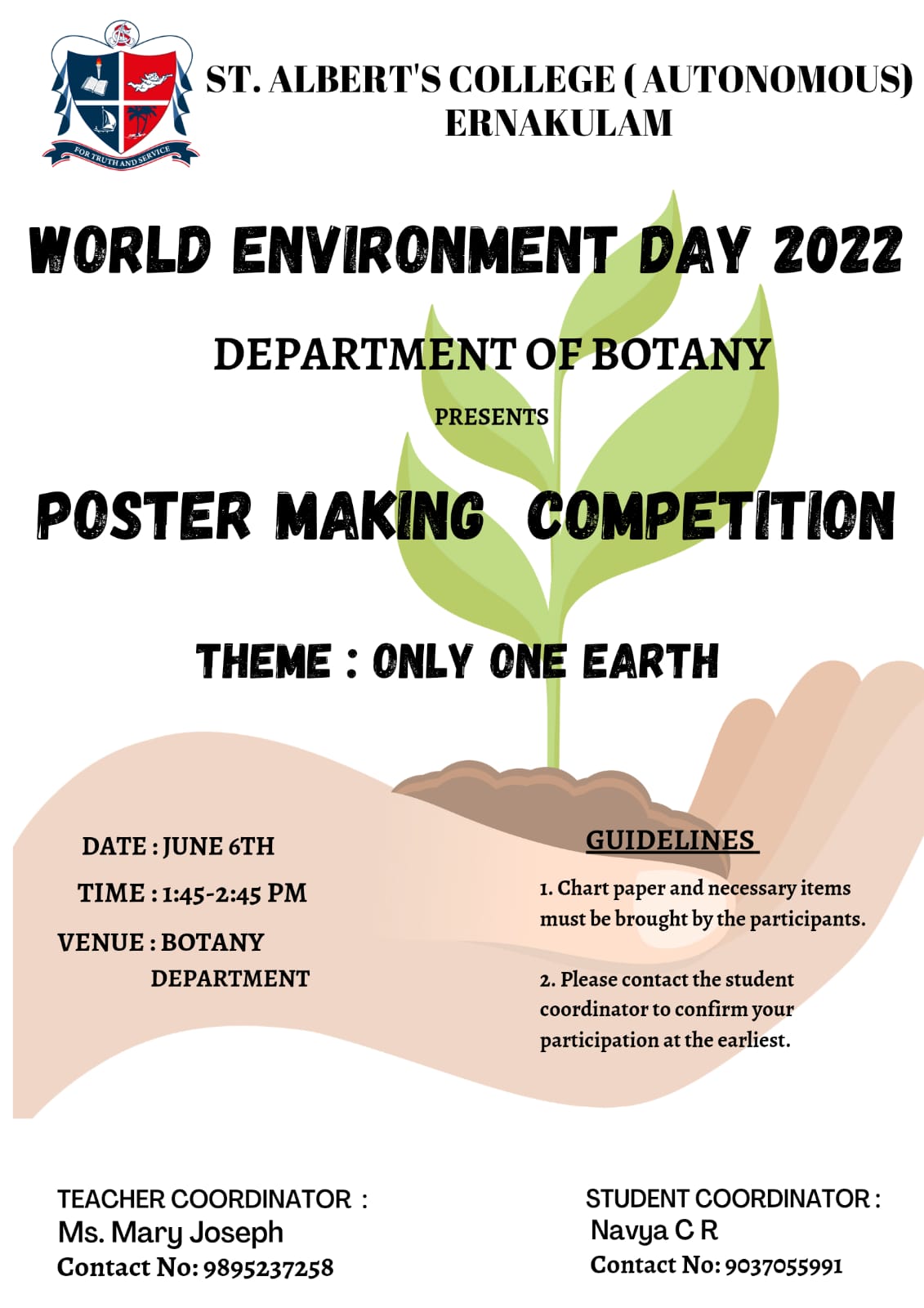 World Environment Day 2022 -Poster Making Competition- “Only One Earth”