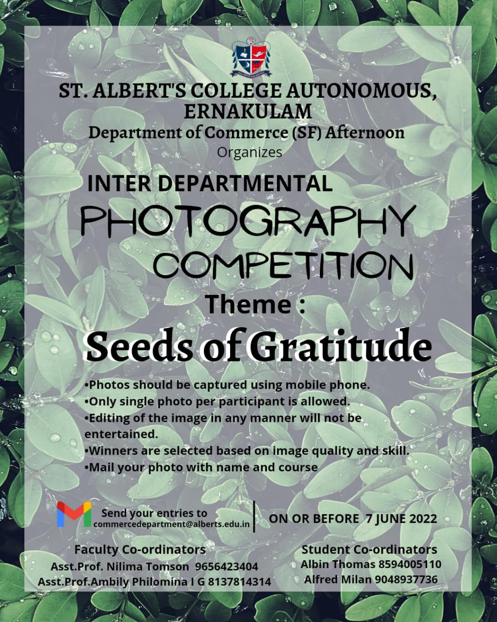 World Environment Day 2022 -Photography Competition-“Seeds of Gratitude”