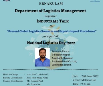Industrial Talk on “Present Global Logistics Scenario and Export-Import Procedures” as part of National Logistics Day