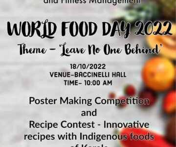 World Food Day – Department of Sports Science& Fitness Management