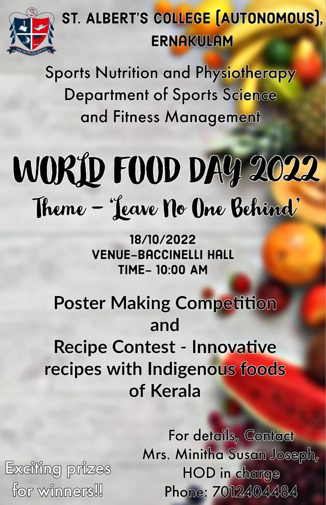 World Food Day – Department of Sports Science& Fitness Management