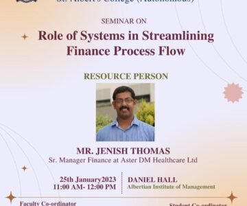 Seminar on Role of System in Streamlining in Finance Process Flow
