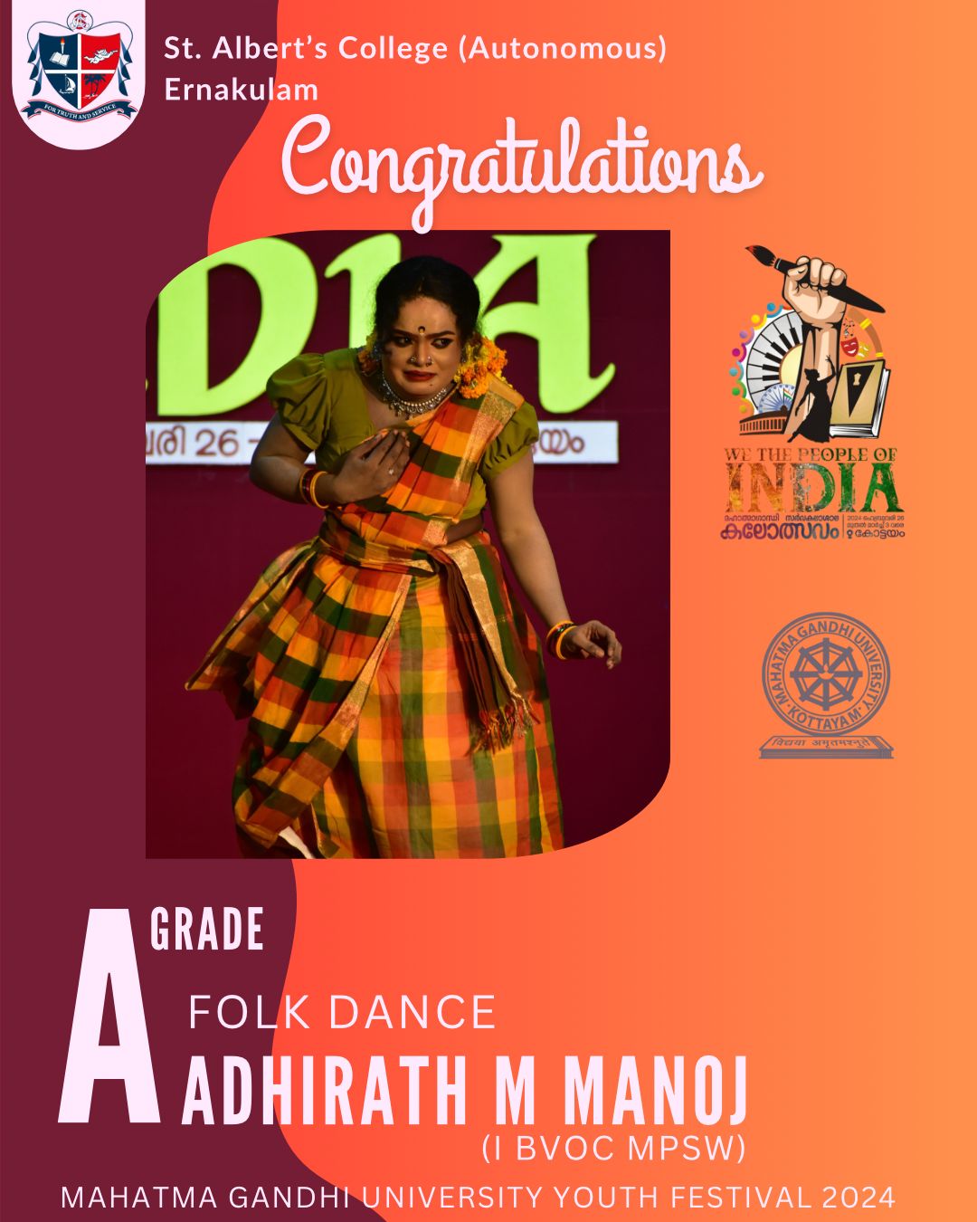 Congratulations Adhirath M Manoj