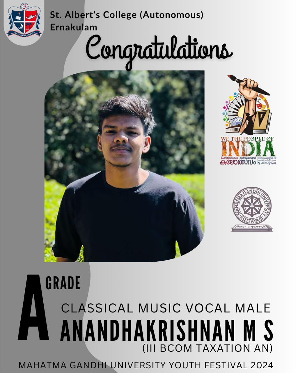 Congratulations Anandhakrishnan M S